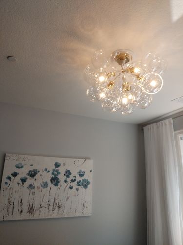 Customer photo review of Modern Semi Flush Cluster Bubble Chandelier