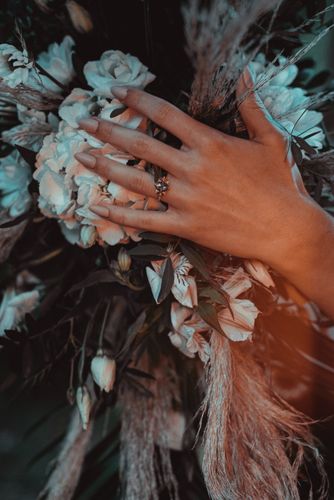 Customer photo review of Salt and Pepper Hexagon Star Ring