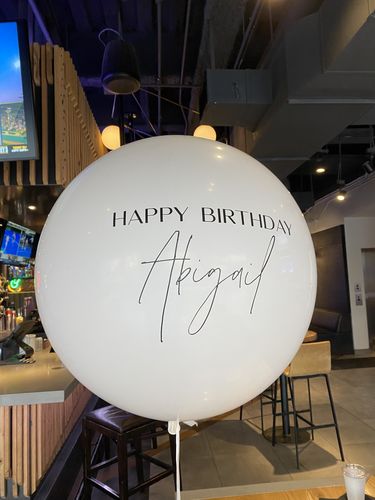 Customer photo review of Custom Jumbo Vinyl Balloon - Anything you want to say on a balloon!