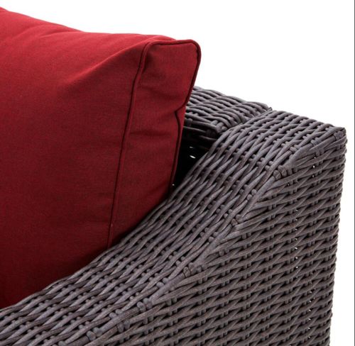 Customer photo review of 8 Pcs Outdoor Sectional Sofa All-Weather Conversation Set w/ Red Cushion, Coffee Table