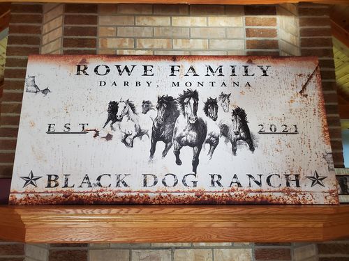 Customer photo review of ersonalized Horse Ranch Sign Family Wall Art Farmhouse Sign Barn Decor Personalized Housewarming Gift