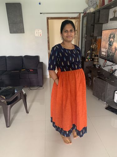 Customer photo review of Gulmohar & Ikat Blue Maxi