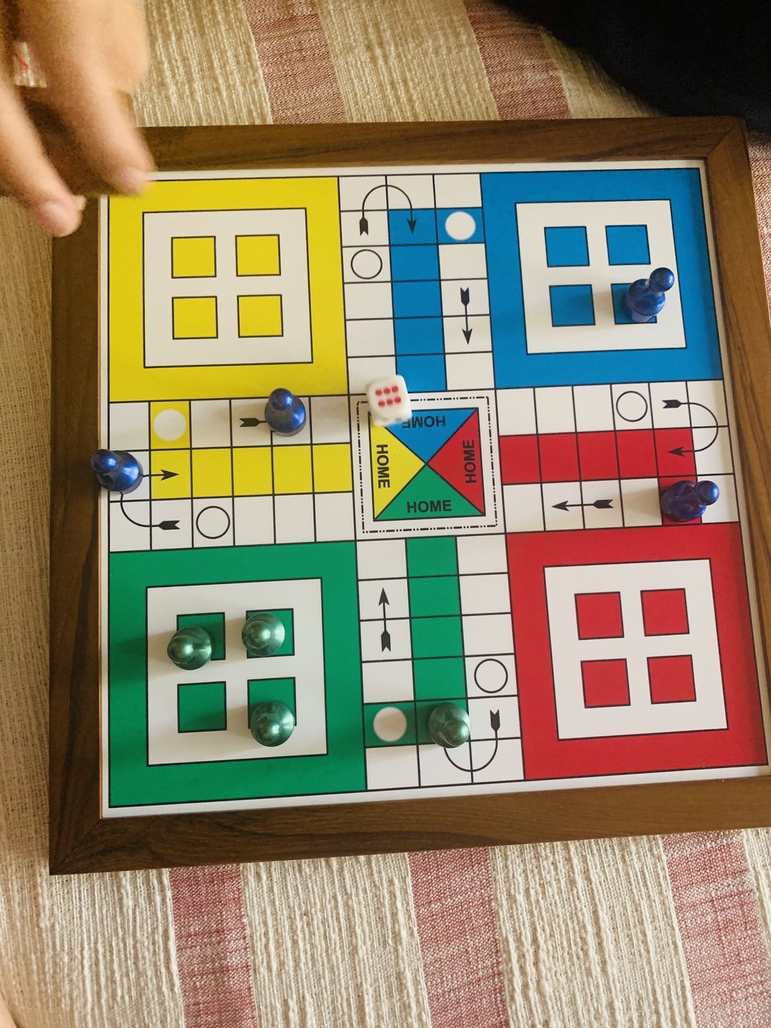 Customer photo review of Teakwood Ludo With Metallic Tokens