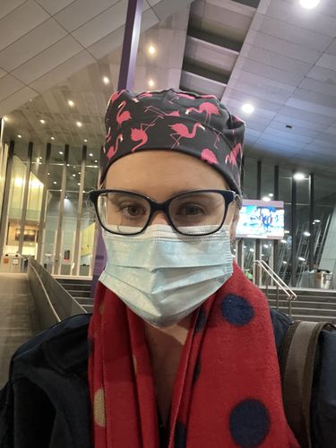 Customer photo review of Flamingos Scrub Cap