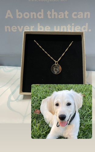 Customer photo review of Gold Dipped Lineart Big Love Halskette