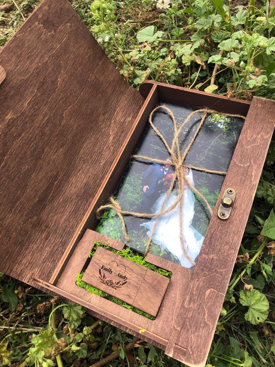 Customer photo review of Wedding Photo Box Wooden Memory Print Box