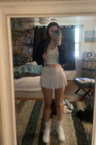 Customer photo review of Baby Pink Pleated Tennis Skirt