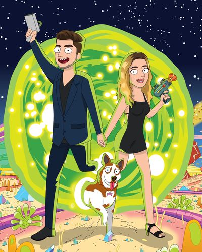 Customer photo review of 'Rick and Morty' Custom Portrait