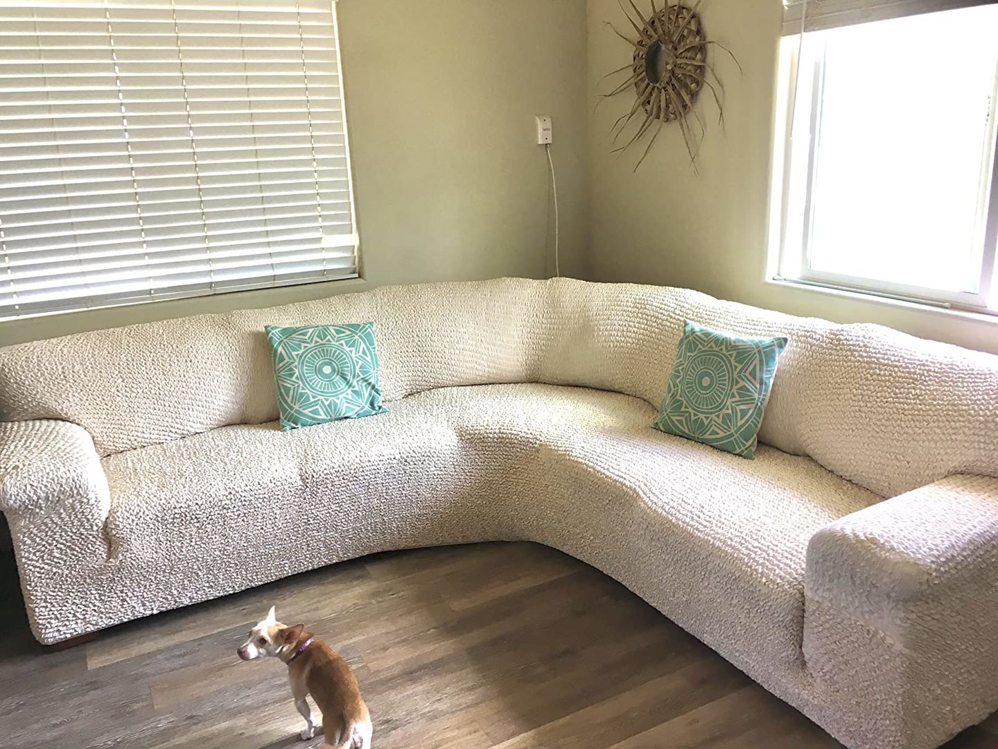 Customer photo review of Corner Sofa Slipcover, Comfort Collection