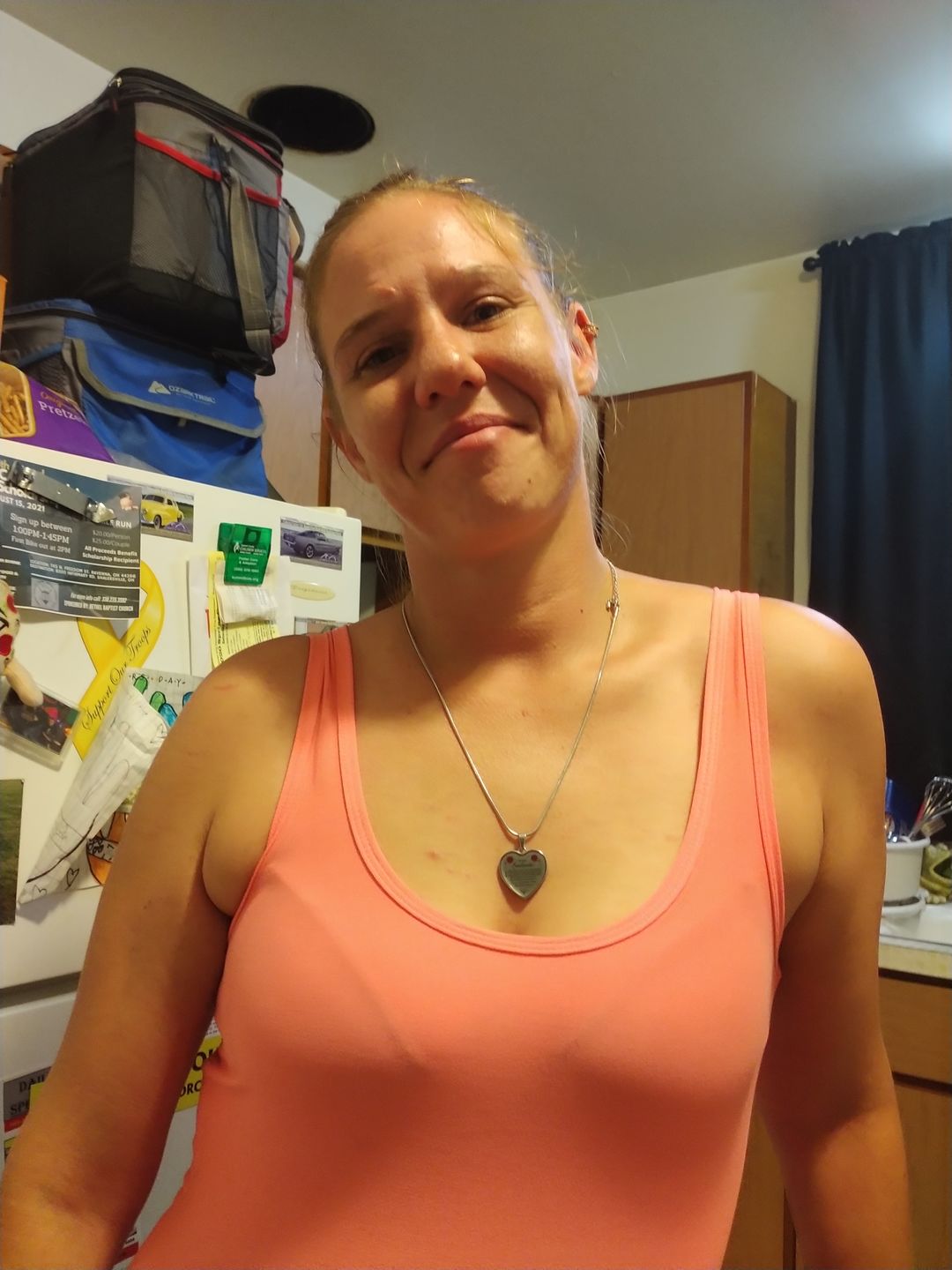 Customer photo review of In Loving Memory Heart Photo Necklace