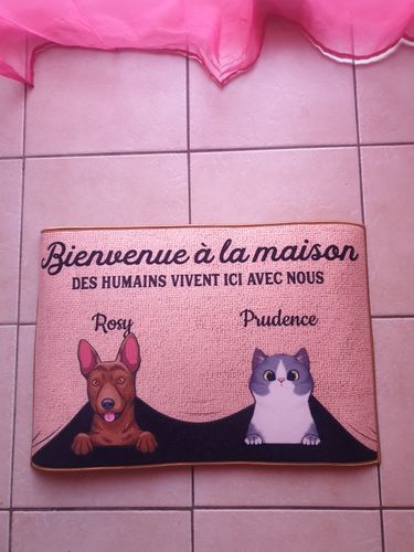 Customer photo review of Tapis Personnalisé "Bienvenue à la maison"