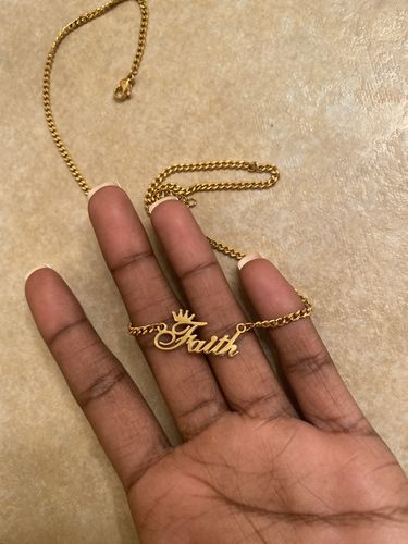 Customer photo review of Classic Cuban Link Name Necklace