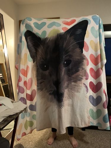 Customer photo review of Custom Pet Fleece Blanket
