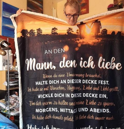 Customer photo review of "An meine Mann" Decke - Gelassenheit