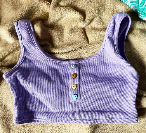 Customer photo review of Heart Button Ribbed Top