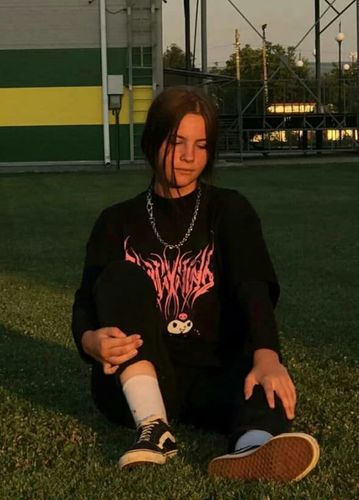 Customer photo review of Aesthetic T-shirt Print Anime Gothic Kuromi