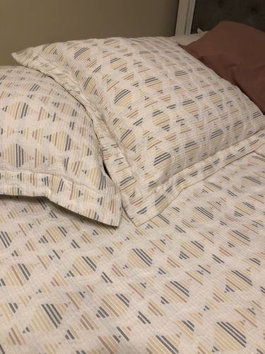 Customer photo review of Renewed Monrovia Organic Matelasse Sham, Euro