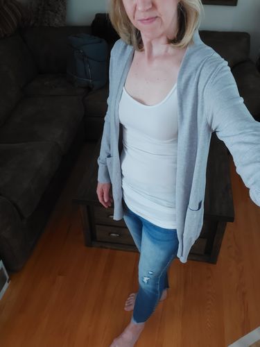 Customer photo review of Dreamy Lightweight Cardigan (Silver)