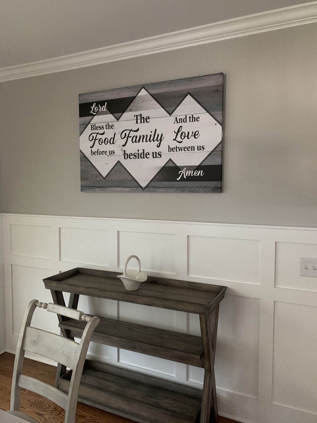Customer photo review of Personalized "Bless The Food Family Love" Premium Canvas