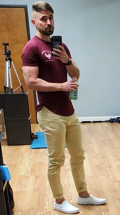 Customer photo review of Ultra Stretch Chino Jeans - Sand