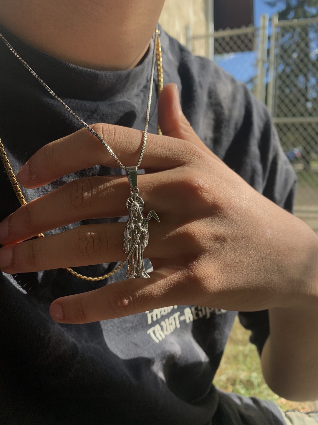 Customer photo review of SANTA MUERTE PENDANT