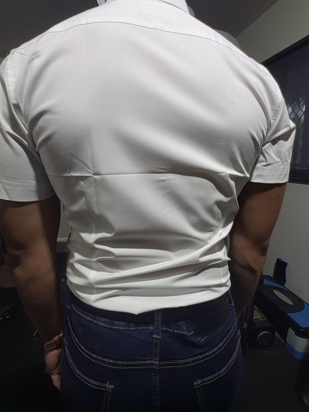 Customer photo review of Performance Bamboo Short Sleeve Shirt - White