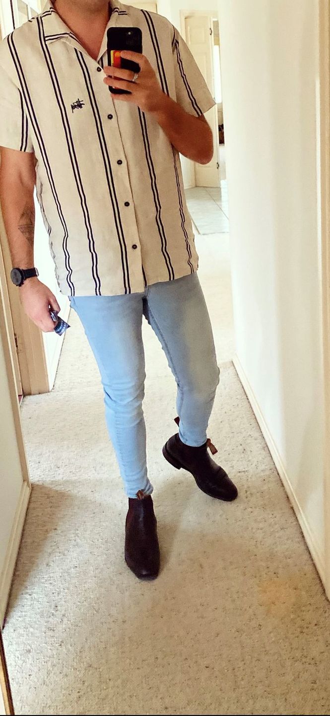 Customer photo review of Ultra Stretch Chino Jeans - Sand