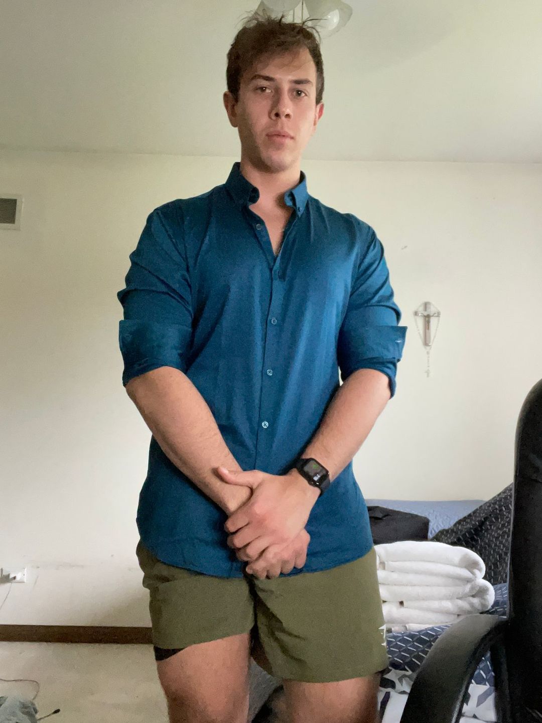 Customer photo review of Return Sale - Bamboo Satin Stretch Shirt - Deep Teal