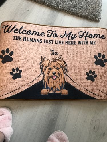 Customer photo review of Welcome To Our Home Custom Doormat