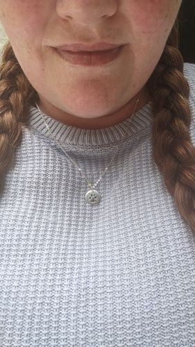 Customer photo review of Double-Sided Custom Paw Necklace