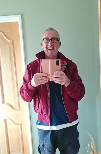 Customer photo review of Mens Classic Harrington Jacket - Burgundy