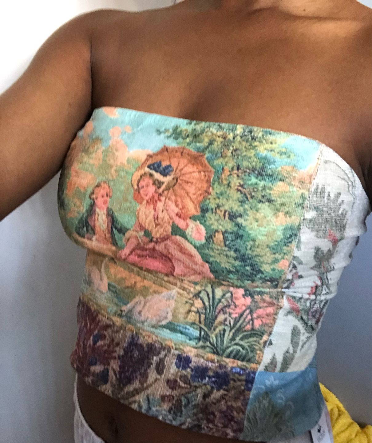 Customer photo review of Aesthetic Embroidered Tube Top