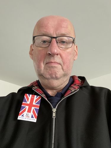 Customer photo review of Mens Hooded Harrington Jacket - Black
