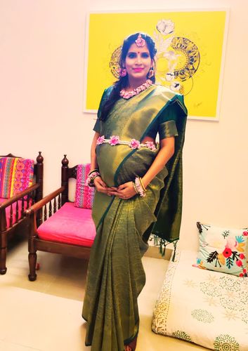 Customer photo review of Bright Green Woven Kanjivaram Saree - Special Wedding Edition