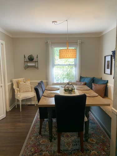 Customer photo review of Modern Linen Drum Pendant Light