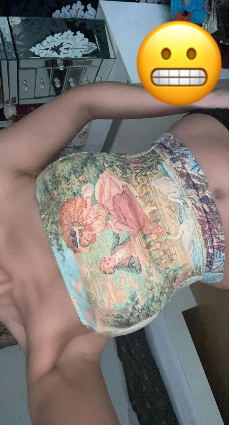 Customer photo review of Aesthetic Embroidered Tube Top