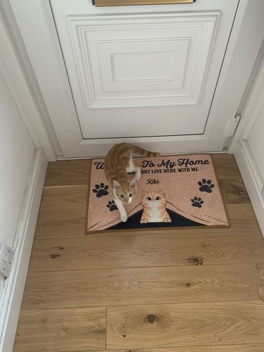 Customer photo review of Welcome To Our Home Custom Doormat