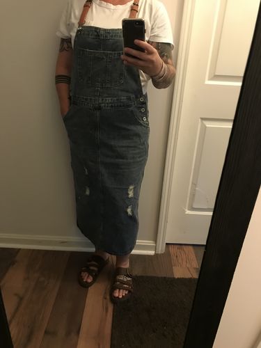 ripped overall dress
