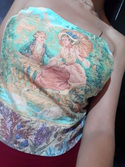 Customer photo review of Aesthetic Embroidered Tube Top