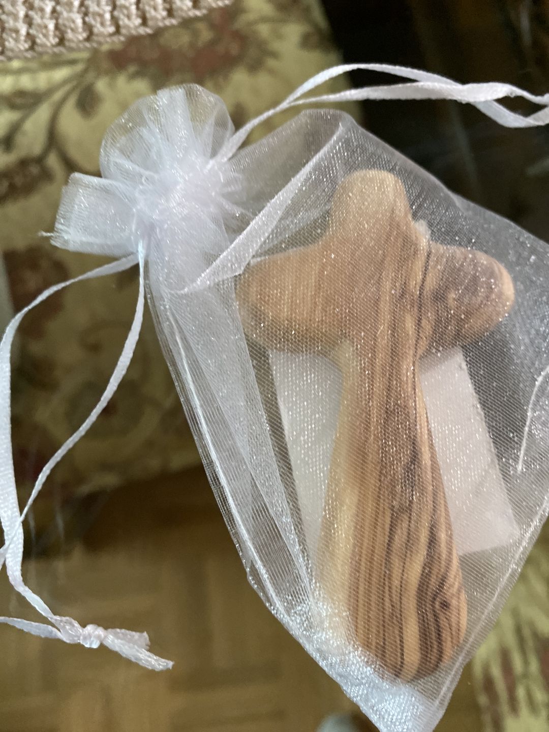Customer photo review of Olive Wood Comfort Cross (Hand Held) - Holy Land Crosses