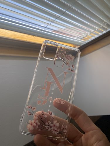Customer photo review of Handyhülle Fleur mit Initialen und Wunschnamen (transparent)