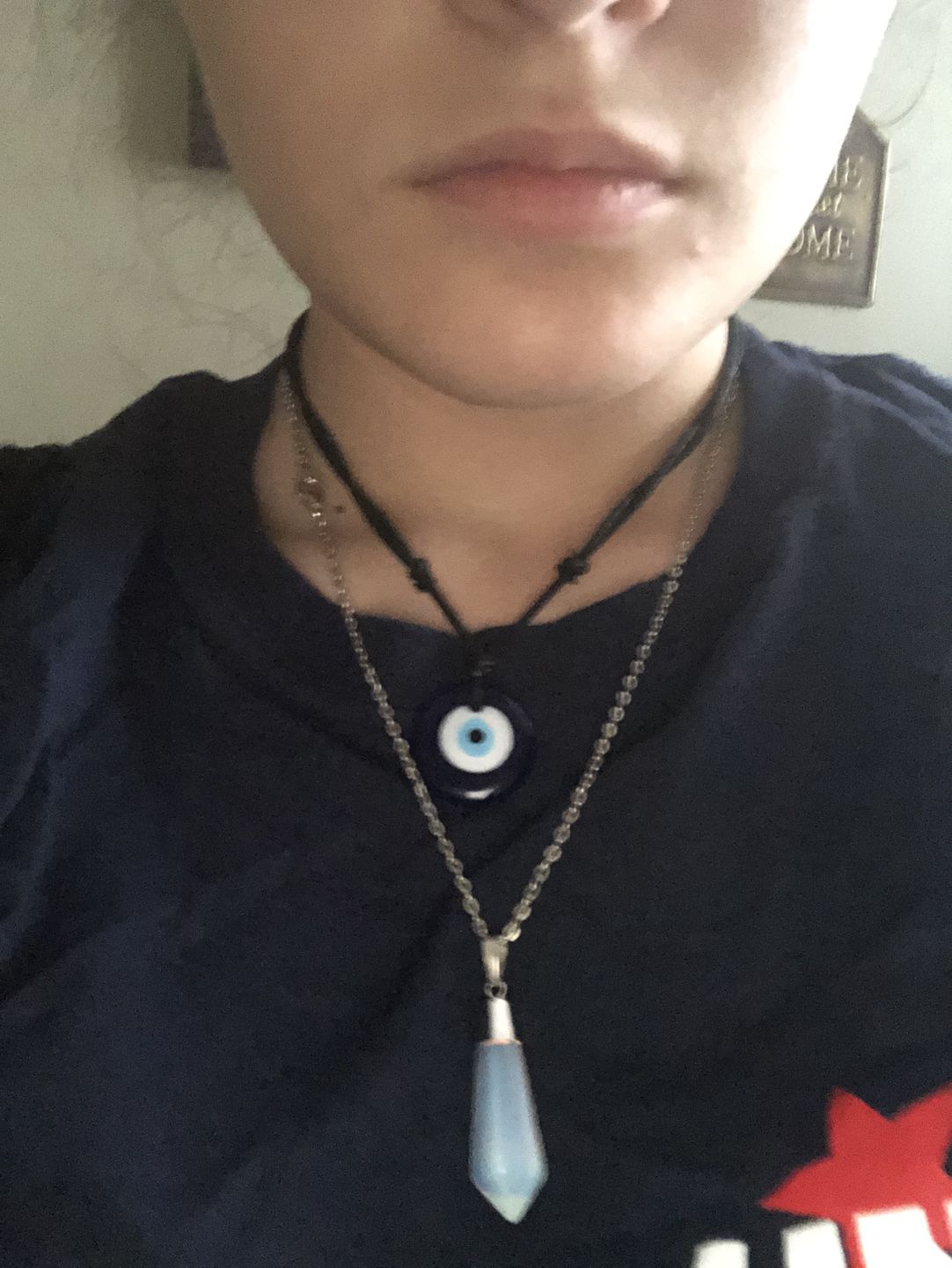 Customer photo review of Glass Evil Eye Good Luck and Protection Necklace