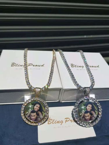 Customer photo review of THE ROTATING MEMORIES® - Custom Two-Faced Photo Pendant