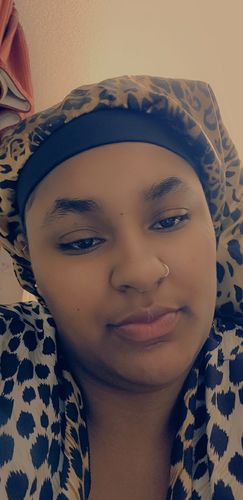 Customer photo review of Locs & Natural Hair Satin Socks Hat