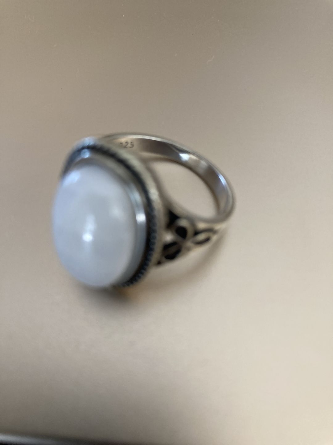 Customer photo review of Healing Natural Moonstone Ring 925 Sterling Silver