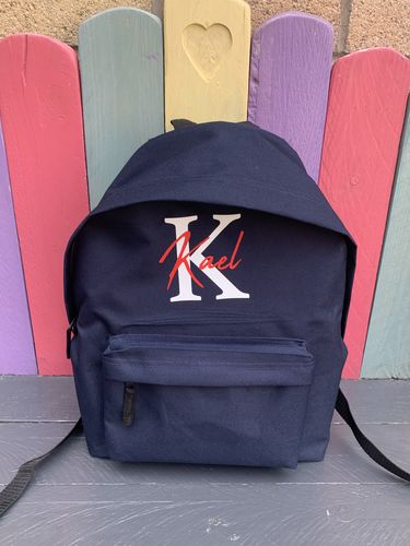 Customer photo review of Personalised London Name Junior Backpack (MRK X)