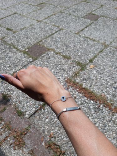 Customer photo review of Double-Sided Custom Paw Bracelet