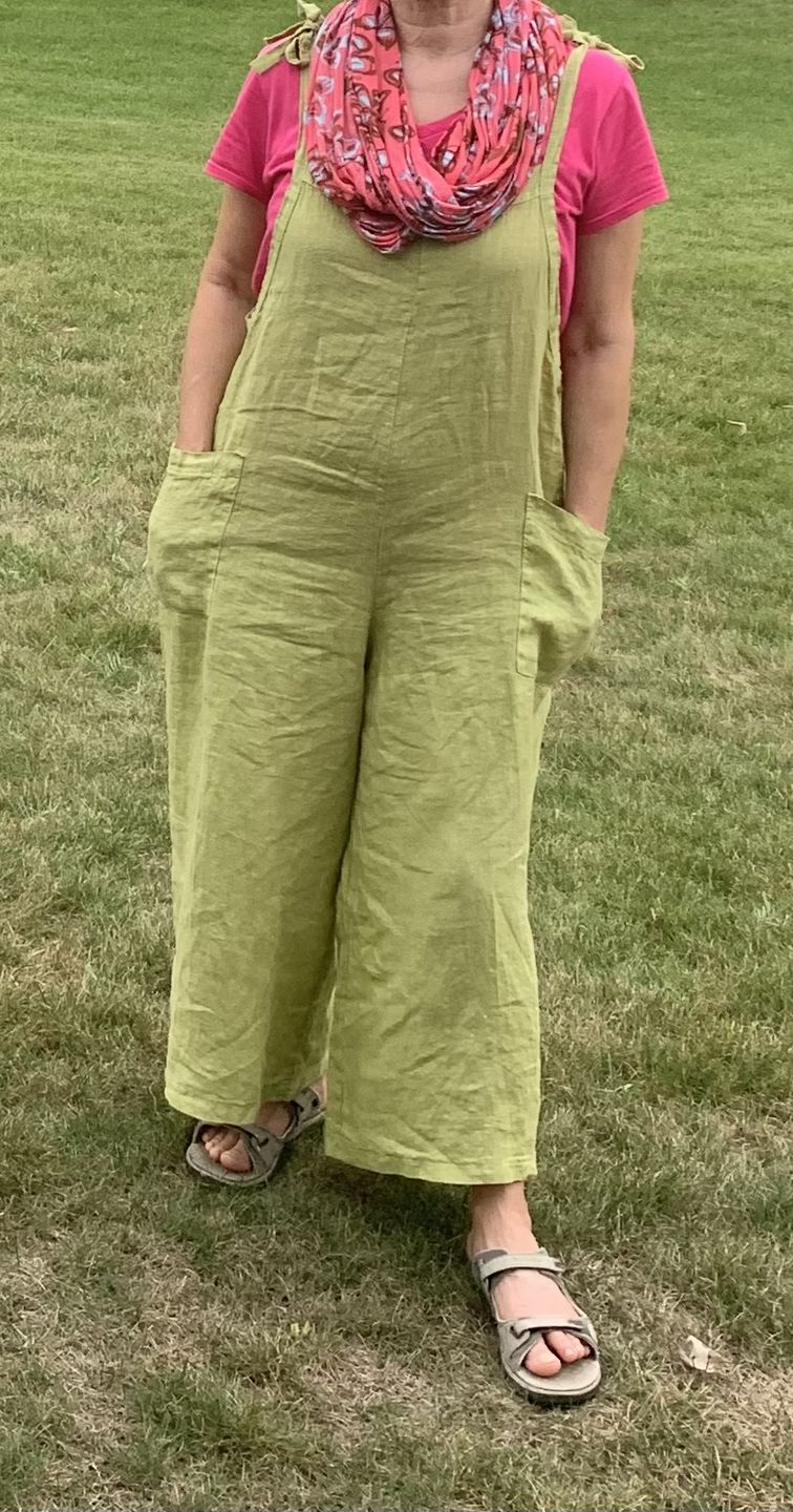 Customer photo review of Lighter Days Linen Jumpsuit (Light Teal)