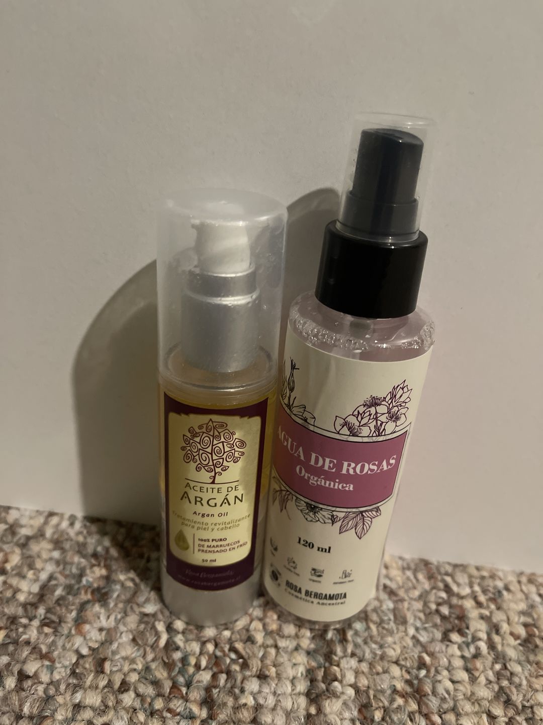 Customer photo review of Aceite de Argán 50ml + Agua de Rosas Orgánica 120ml