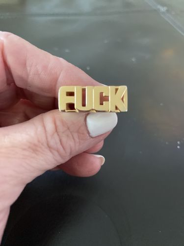 Customer photo review of Bubble Letter Name Ring